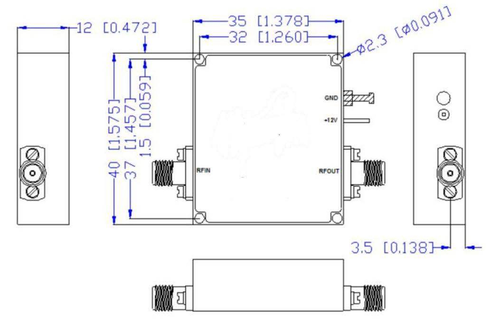 LF-LA3850-50K50G, Широкополосный малошумящий усилитель, 50KHz-50GHz, 38dB