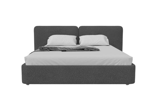 Кровать двуспальная Hub Soft 180 см (серый, букле)