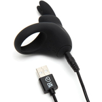 Черное эрекционное виброкольцо Happy Rabbit Rechargeable Rabbit Cock Ring (Цвет: черный)