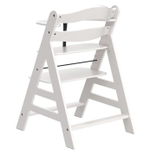 Стульчик для кормления ребенка, 55х47х76, Лео, деревянный, с регулировкой по высоте, массив берез, белый, Dipriz