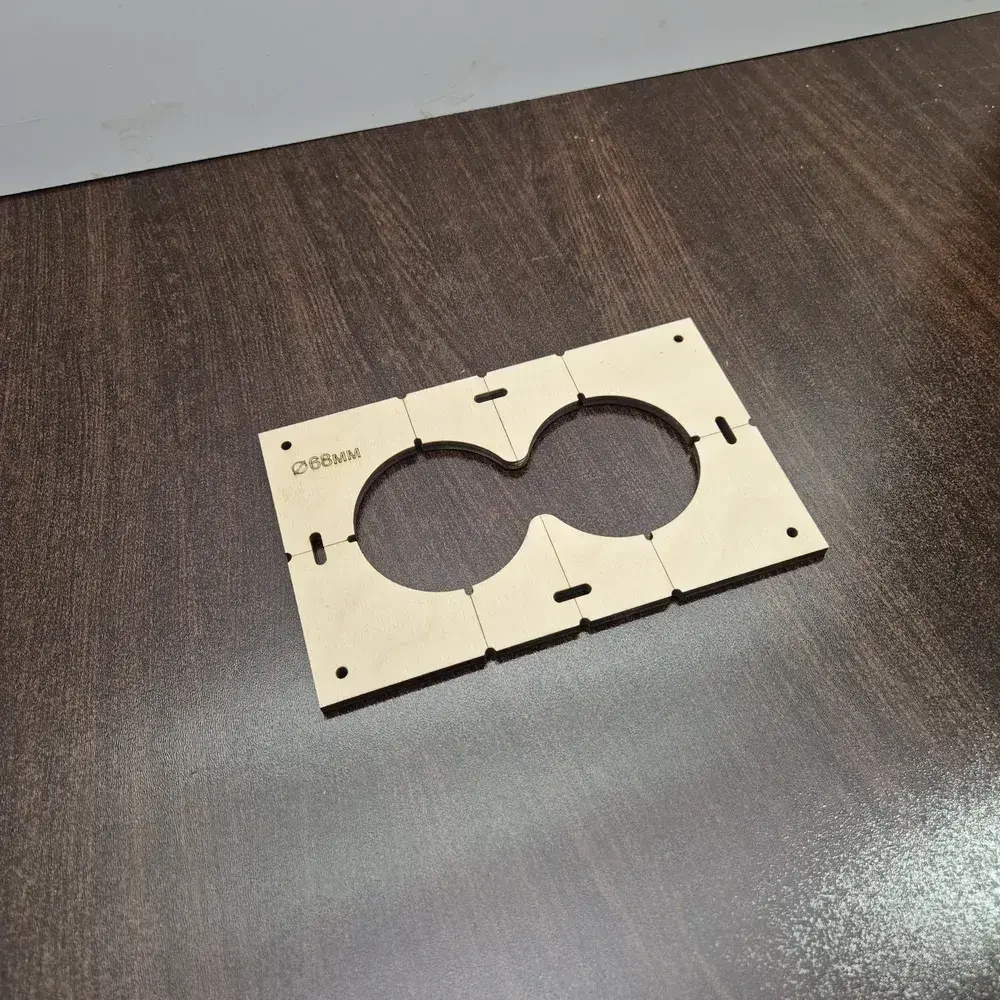 Кондуктор - Шаблон для сверления подрозетников 68 мм - 5 шт от 1 до 5 отверстий толщина 6мм фанера