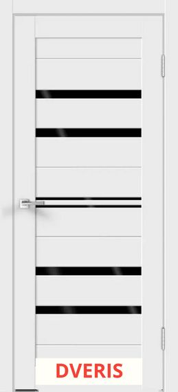 Межкомнатная дверь Xline 6 ПО (Белый/Лакобель чёрное)