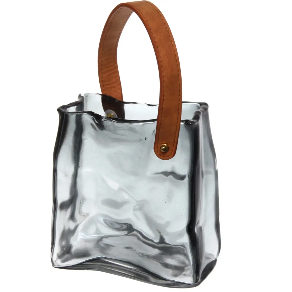 Ваза стеклянная «Молли» 14*17см серая