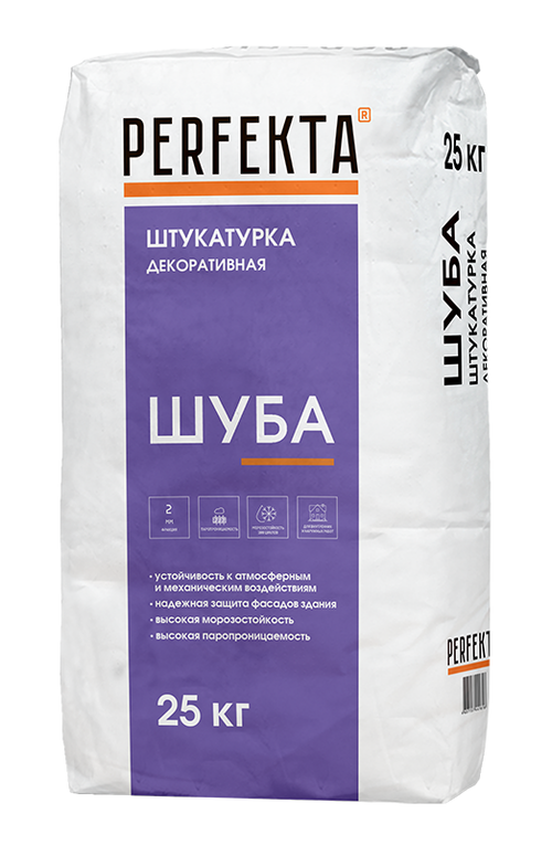 PERFEKTA Штукатурка декоративная "Шуба 2мм", 25кг