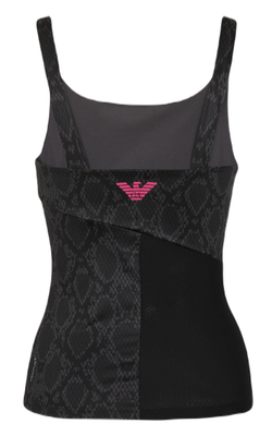 Женский топ теннисный EA7 Woman Jersey Sport Top - black python
