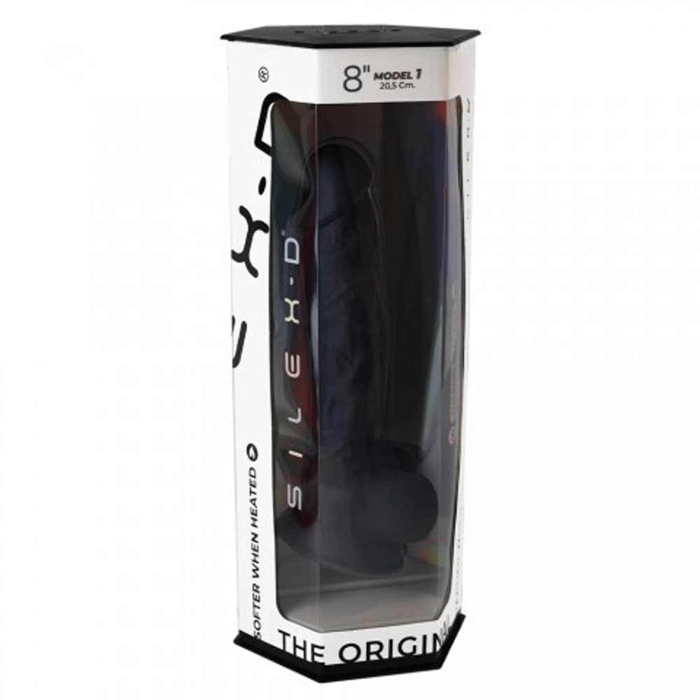 Реалистичный фаллоимитатор SilexD Model 1 (20,5×4,5 см) с двойной плотностью, чёрный