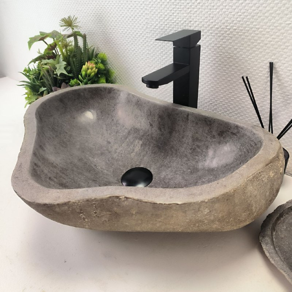 Раковина из речного камня RS-63650 (54*39*15) 0122