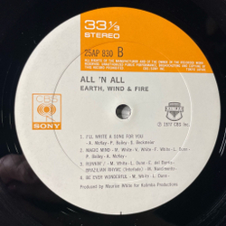 Винтажная виниловая пластинка LP Earth, Wind and Fire All N All (Japan 1977) (Obi)