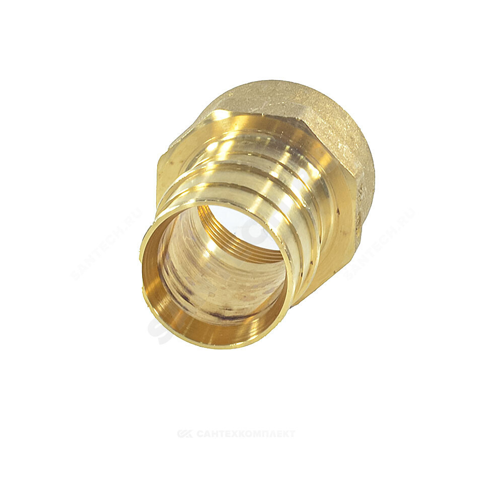 Муфта для PE-X труб радиальная латунь Дн 25х1/2" ВР РОС