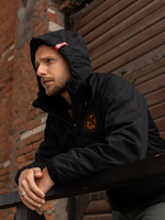 Black insulated windbreaker-anorak