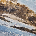 Картина авторская акварельная в паспарту 30х40 см на стену для интерьера "Сен-Мало. Франция"