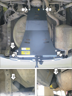 Защита Зад. бампера. 2 мм, Сталь. для Nissan X-Trail 2010-2015, Nissan X-Trail 2007-2010 MOTODOR.01440