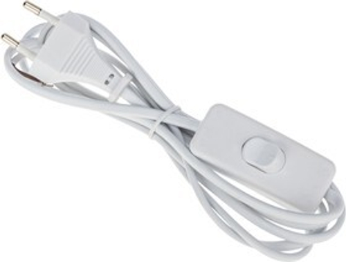 Шнур сетевой 1.8м с выключателем ШВВП 2х0.75 белый