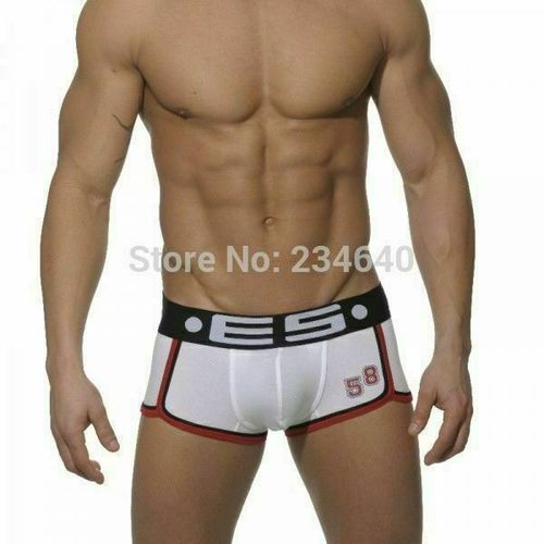 Мужские трусы хипсы белые с черным поясом ES White 58 Boxer