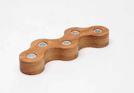 AROMATEPLO Подсвечник на 5 тонких свечей "Волна", дерево