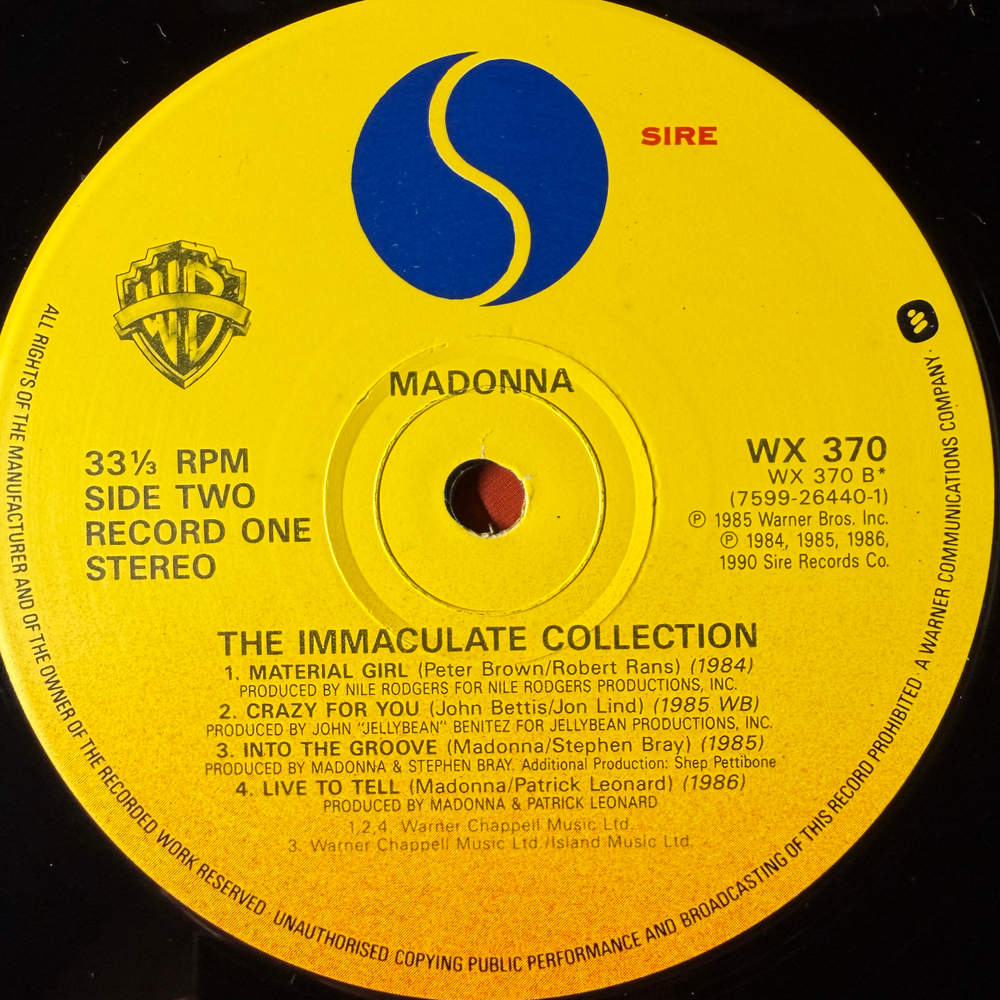 Madonna ‎– The Immaculate Collection 2LP (Англия 1990г.)Т