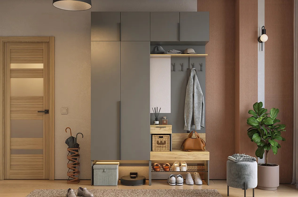 Баско (MebelSon) Набор мебели для прихожей (комплектация К5) графит