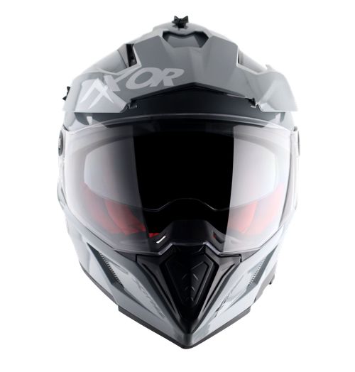 Шлем AXOR X-CROSS DUAL VISOR SC, с визором, цвет светло-серый (XL)