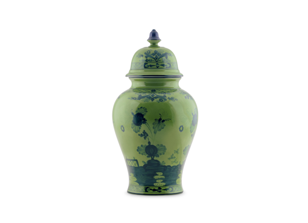 Ваза с крышкой Richard Ginori Oriente Italiano Malachite (38 см)