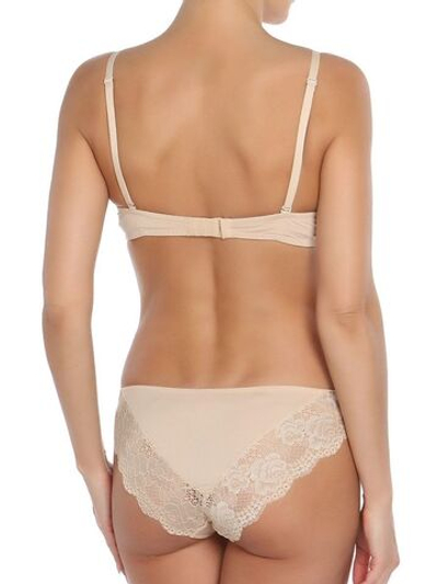 Трусики-бразилиана с кружевом Imogen (Размер: L) (Цвет: телесный)