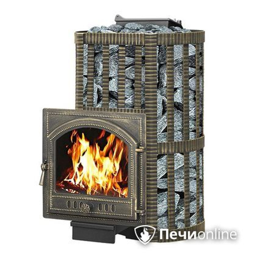 Печь для бани Везувий Ураган Ковка 16 (205) с закрытой каменкой чугун