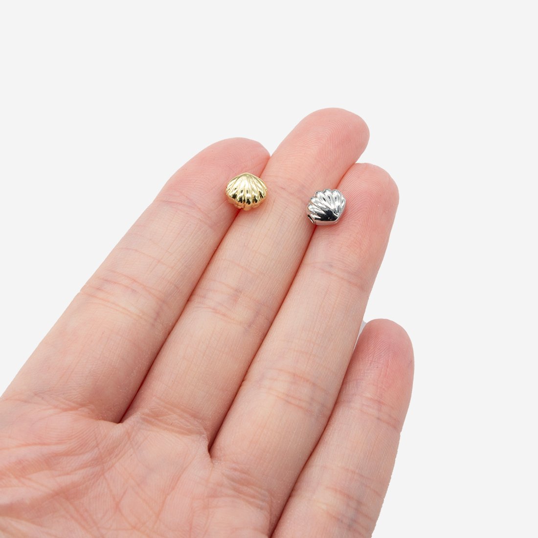 Подвеска-разделитель "Жемчужница", 7*6,2мм, родирование