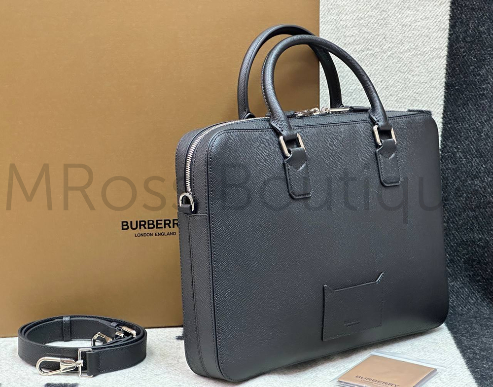 Черный портфель Burberry Ainsworth из зернистой кожи