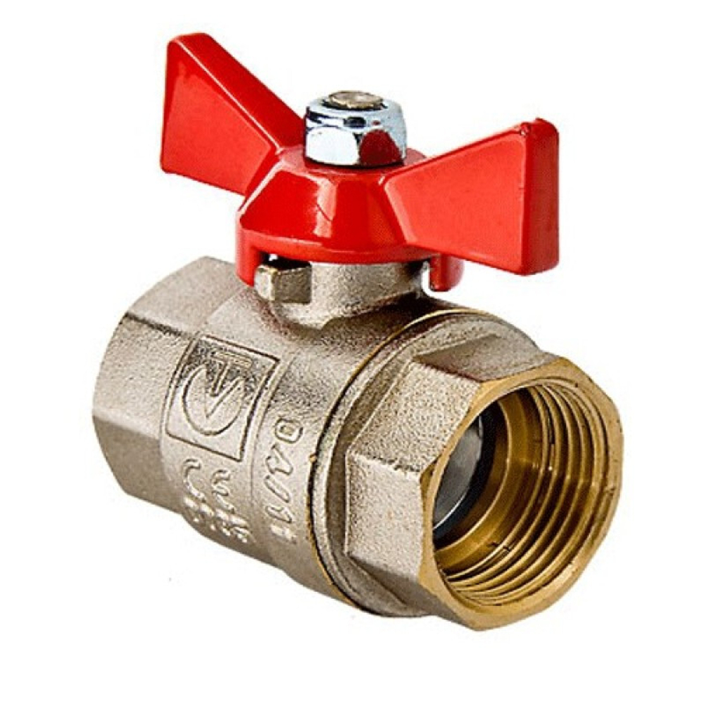 Кран шаровый 15 (1/2") ВВ бабочка (Италия)