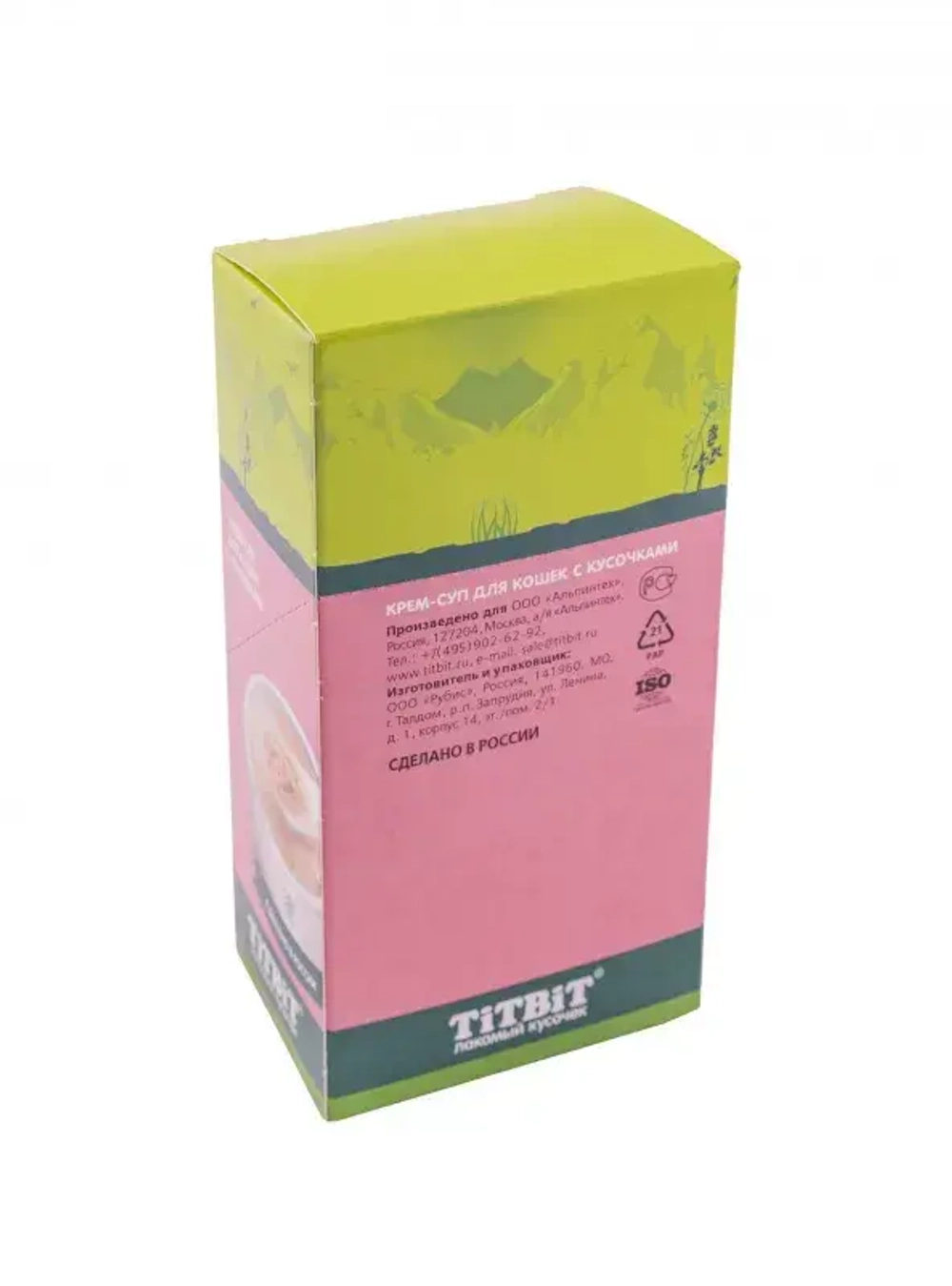 Крем-суп для кошек TiTBiT с кусочками телятины. 16 порций