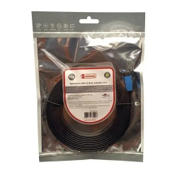 Mobiledata Удлинитель USB 3.0 (A-A), плоский, 3.0 м, черный/голубой