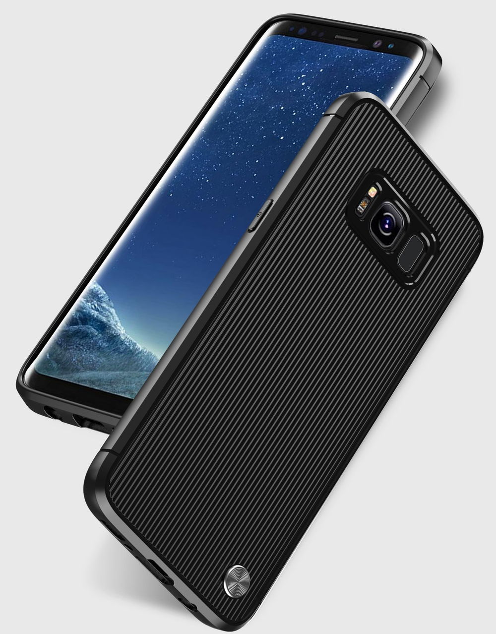 Чехол для Samsung Galaxy S8 Plus цвет Black (черный), серия Bevel от Caseport