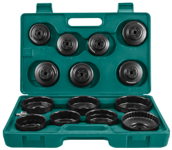 AI050004 Комплект чашек для съема масляных фильтров 65-100 мм, 15 предметов