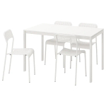 Стол и 4 стула - IKEA MELLTORP/ADDE/МЕЛЬТОРП/АДДЕ ИКЕА, 125х75 см, белый