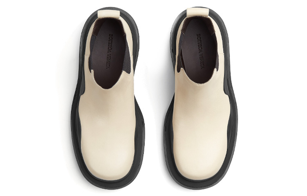 Bottega Veneta Wmns Tire Cropped Boot "Sea Salt Black" Women"s