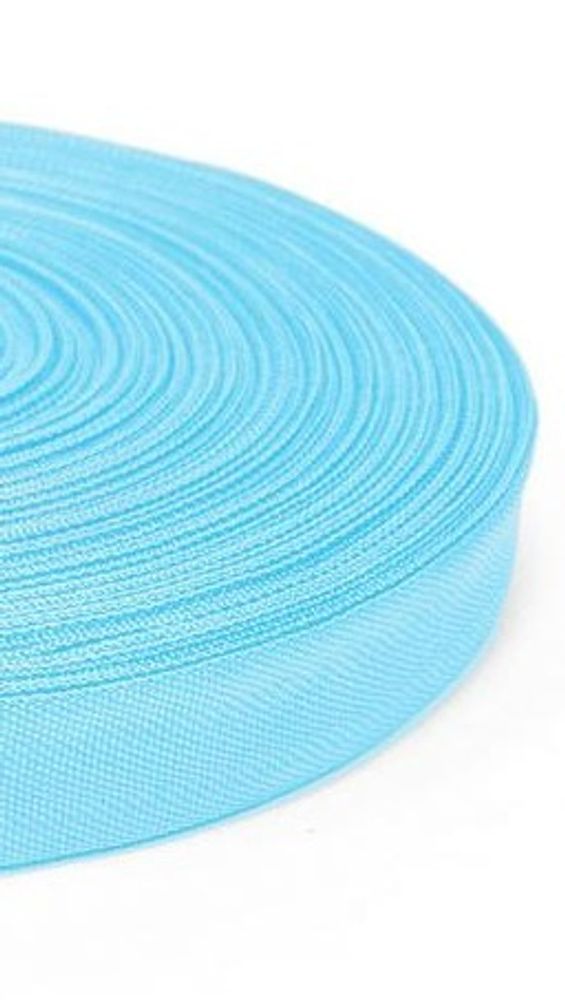 Тесьма окантовочная 450D, ш. 2,2 см, п/э 100%, 2,5 гр/м, св.голубой