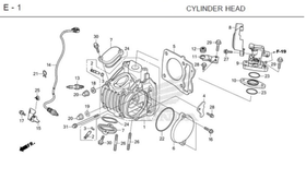 CYLINDER HEAD section Honda MONKEY125 (Z125) HEAD COMP., CYLINDER