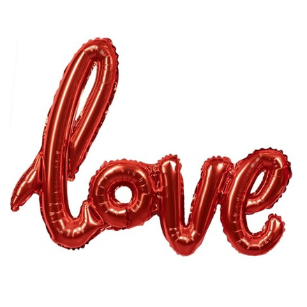 Фольгированная мини-надпись «Love» в красном цвете, AIR, 104 см