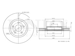 Диск тормозной передний UNIO BRD-20344