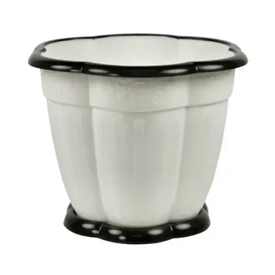 Горшок цветочный Восторг 1,5 с поддоном белый