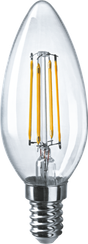 Лампа светодиодная Navigator C35F 220V Е14 4W 2700K Filament свеча 23148