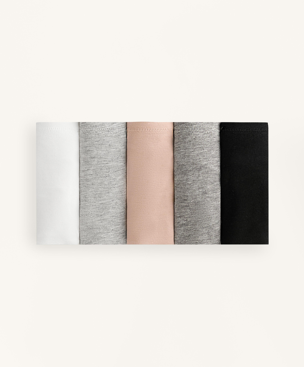 OYSHO Набор из 5 пар трусов-бразильяно из хлопковой смеси, черный