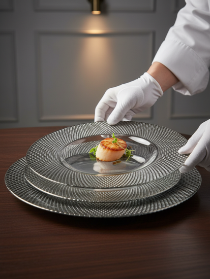 Тарелка сервировочная, подстановочная, диаметр 27 см. стекло