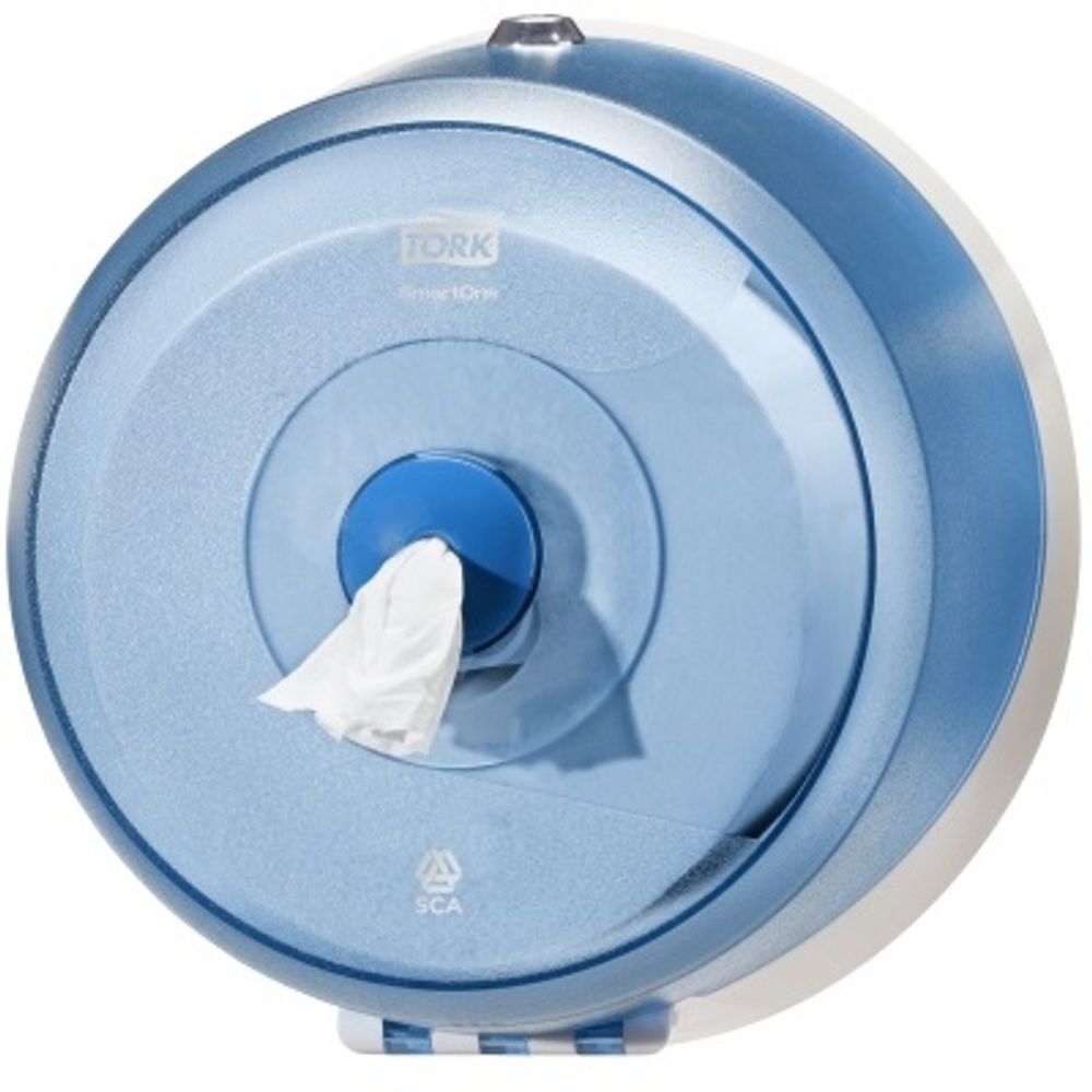 Диспенсер для туалетной бумаги Tork SmartOne mini 472026 полупрозрачный синий