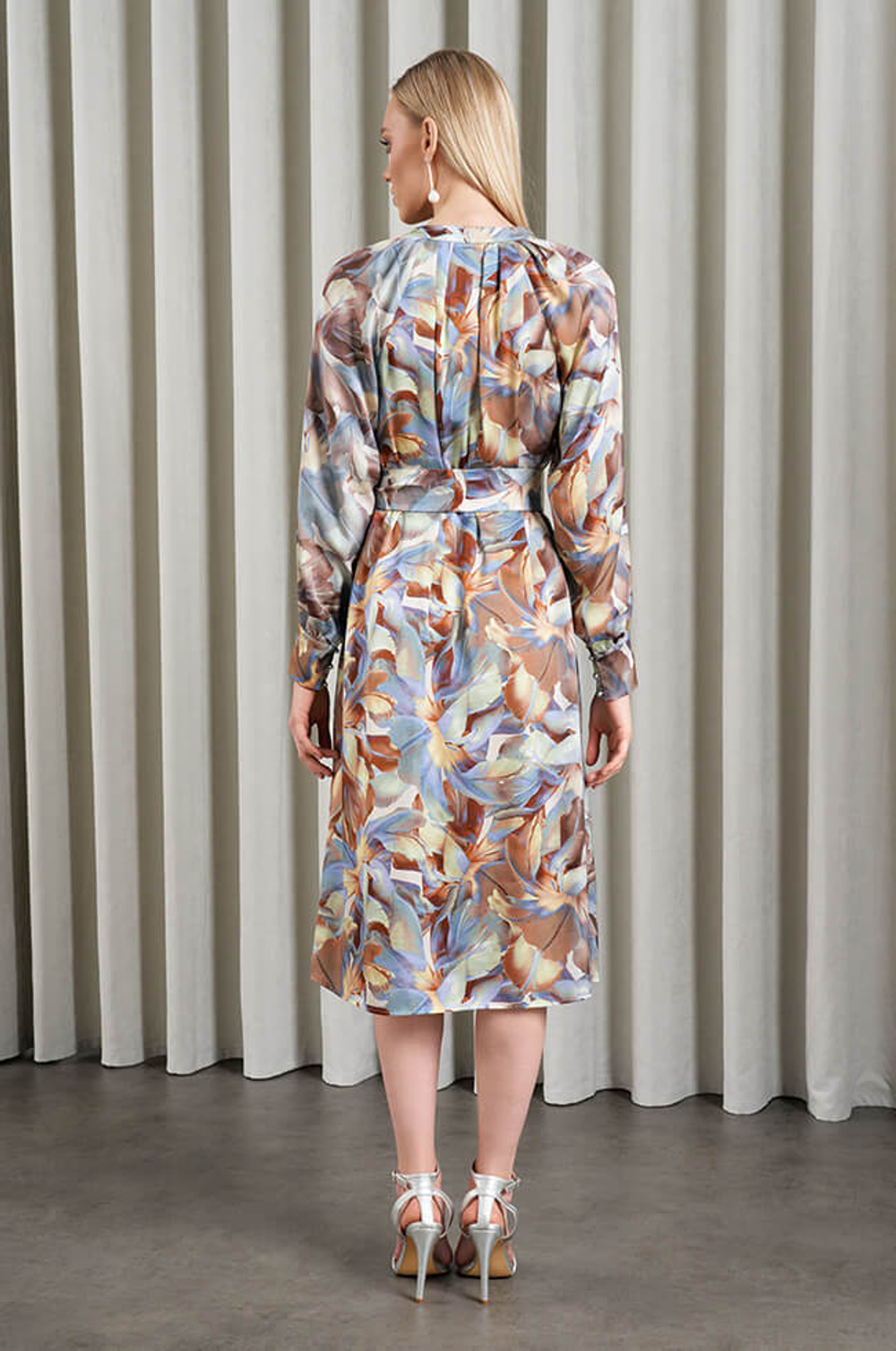 51500 Платье женское (серо-голубой принт)