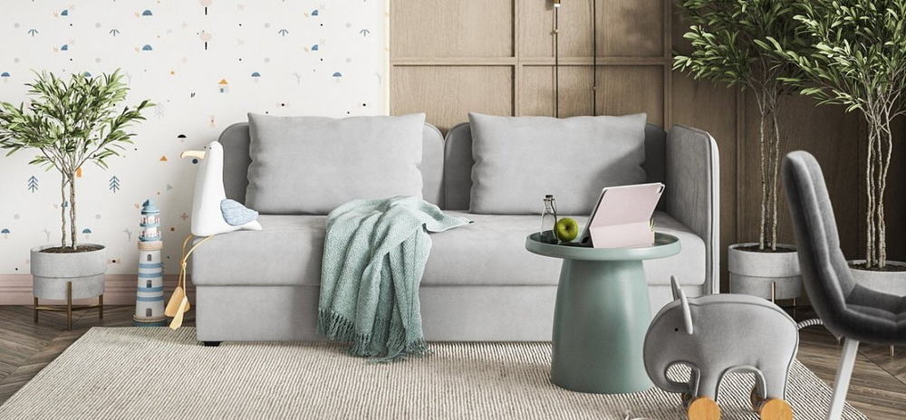 Тахта Ирис Велюр Монолит сталь