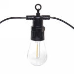 Гирлянда для улицы 5м 10 ламп LED «Filament» чёрный провод, 1 режим, 220V, IP-65, Теплый белый (возможность соединения)