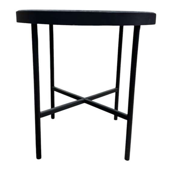 Стол журнальный МеталлАрт М011 черный мрамор/черный малый