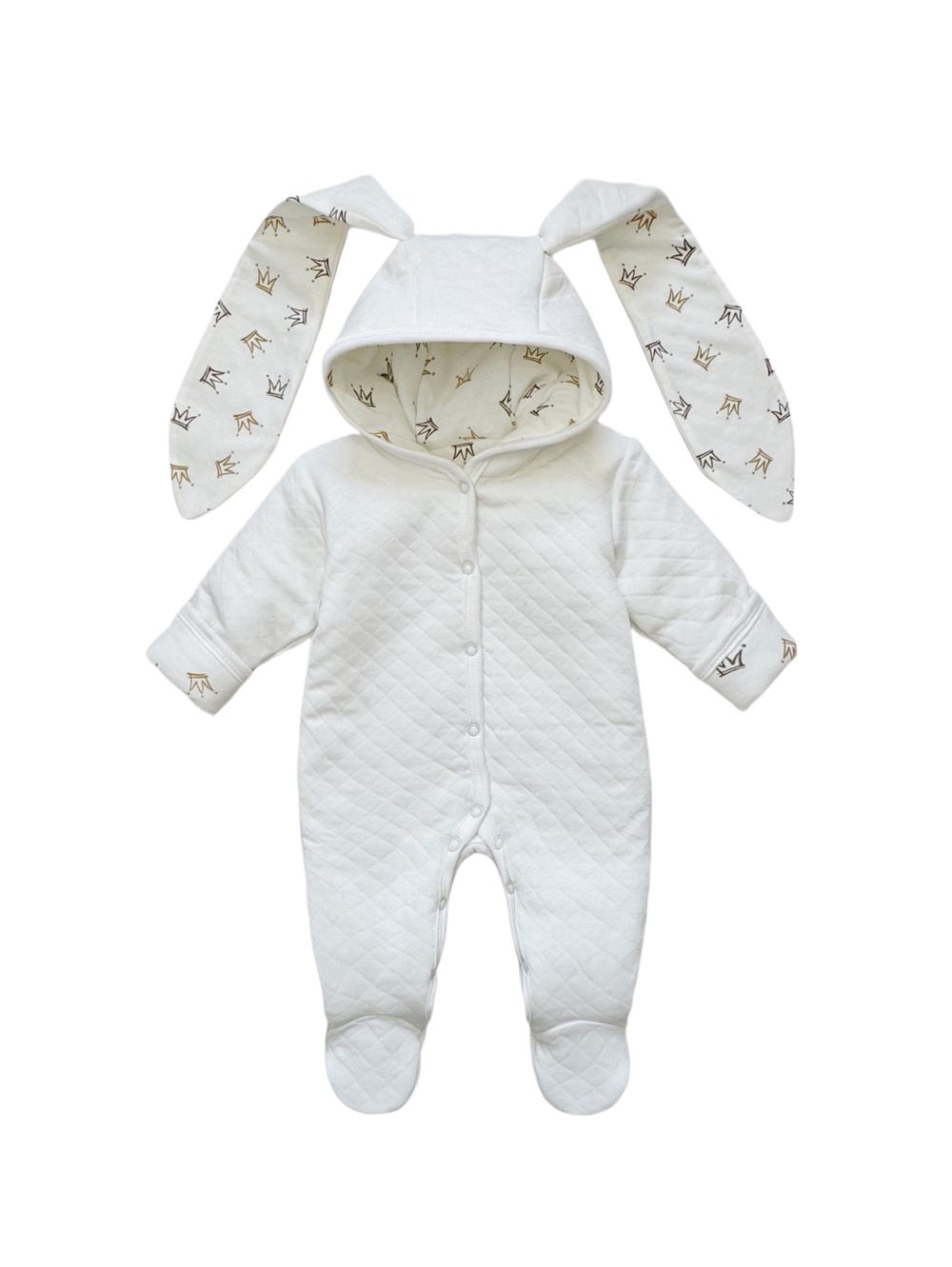 Комбинезон с ушками «Короны» (бежевые) (без утеплителя)