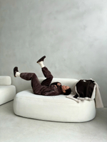 Свитшот вельвет-альпака на пуговицах (шоколад)