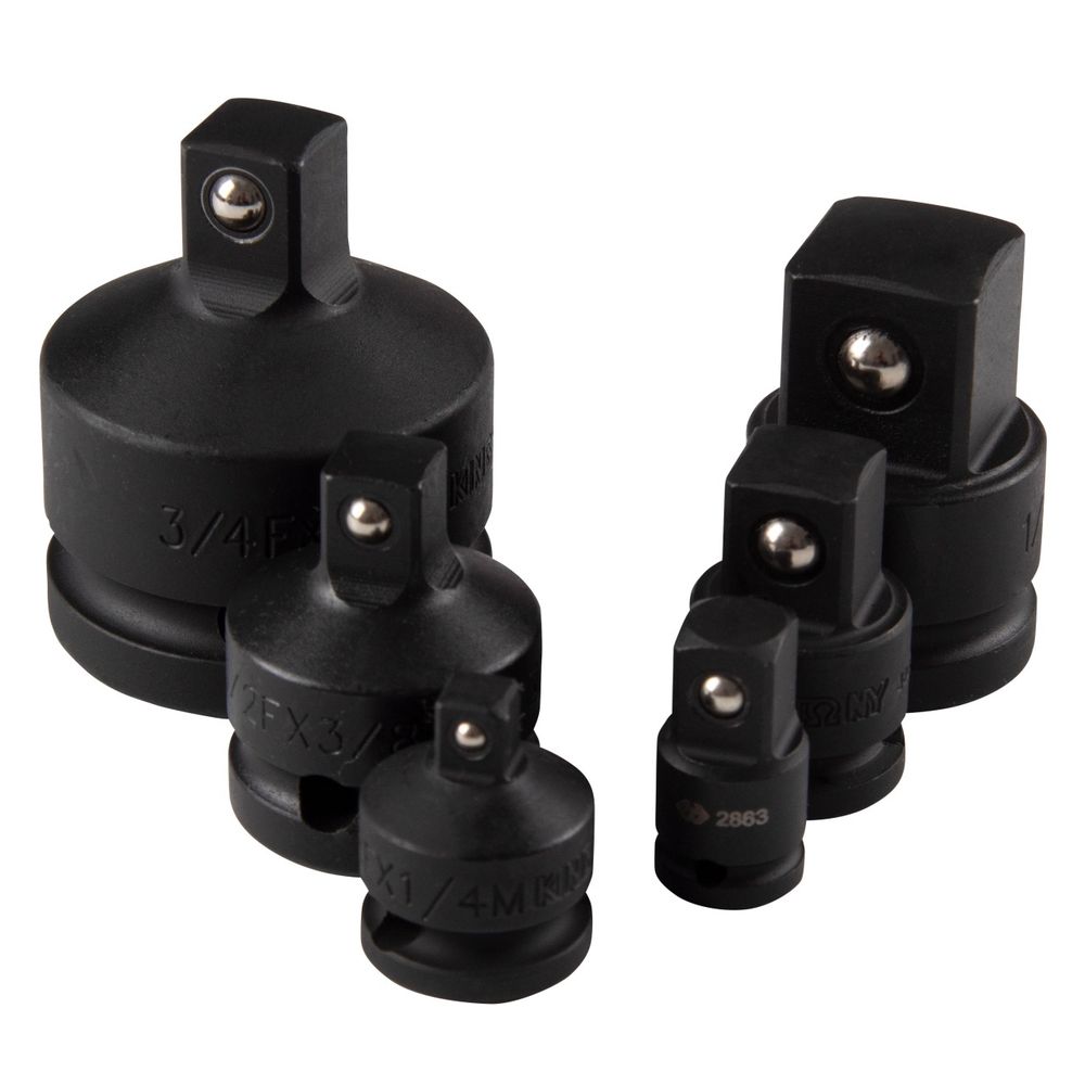 KING TONY (786P06) Набор переходников ударных 1/4", 3/8", 1/2", 3/4", 6 предметов, кейс